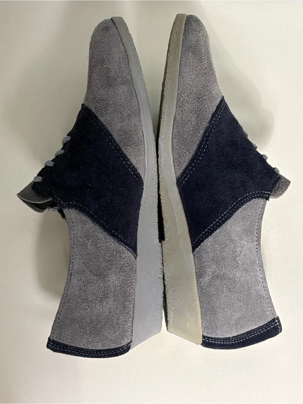Women’s Armadillo Two-Tone Gray&Navy Suede Oxford Flats-Stylish Casual Loafers